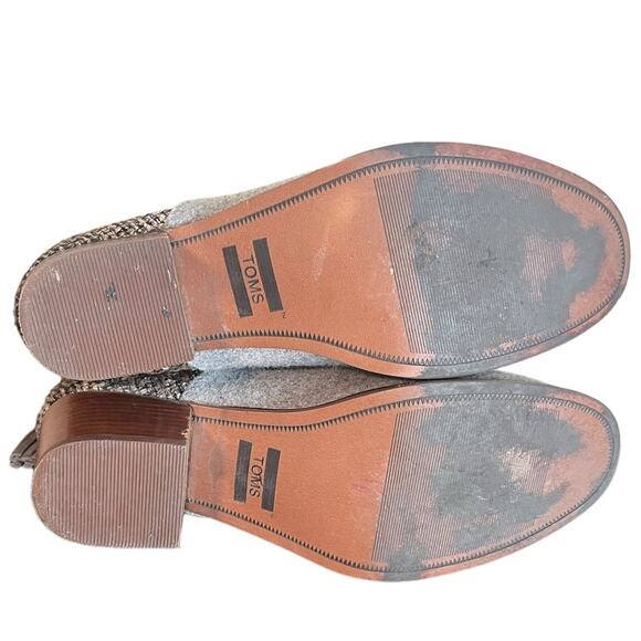 TOMS Leila Bootie Grey Felt Metallic Tweed Shine‎ Boucle Boot Women's Size 8.5 - Picture 7 of 7